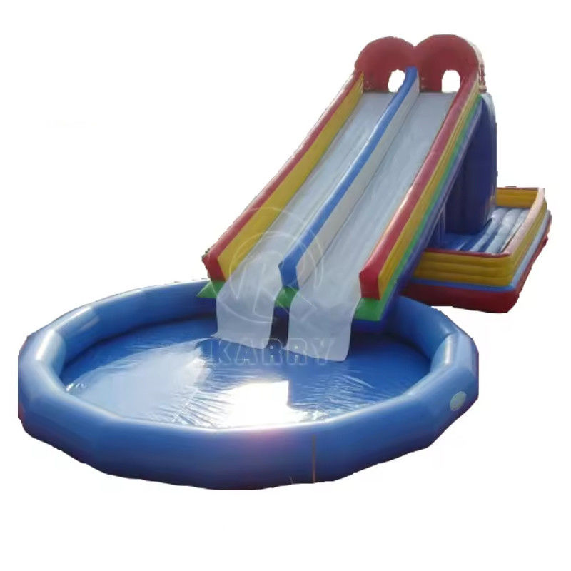 Außen aufblasbarer Wasserpark Rund-Wasserpool-Stil Wasserspielzeug Spiele Rutsche mit Pool