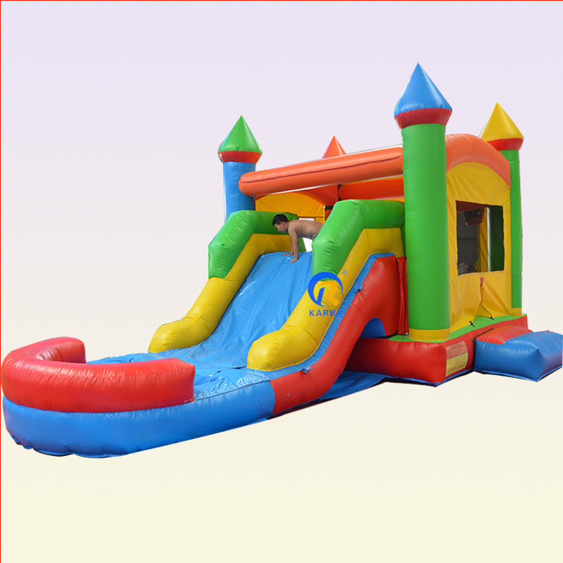 angepasste Farbe Pvc Regenbogen aufblasbares Sprunghaus mit Schieberegler