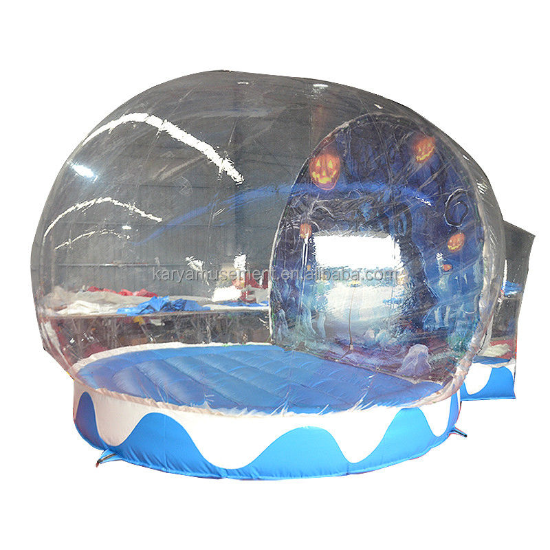 PORTABLE Halloween Schneeballzelt Transparent aufblasbares Blasenhaus Ballon für Kinder