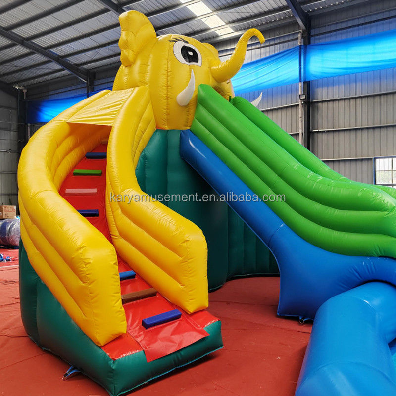 Customized Farbe PVC Elefant Thema aufblasbare Wasserpark Combo-Rutsche für Spielplatz