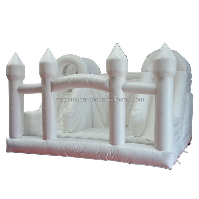 Indoor-Slide Kleinkind Weiß-Sprunghaus für Party Hochzeit aufblasbare Sprungburg Combo