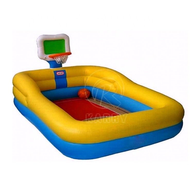 Stil Hinterhof aufblasbares Schwimmbad mit 0,9mm PVC Kinderpool und Basketball Hoop