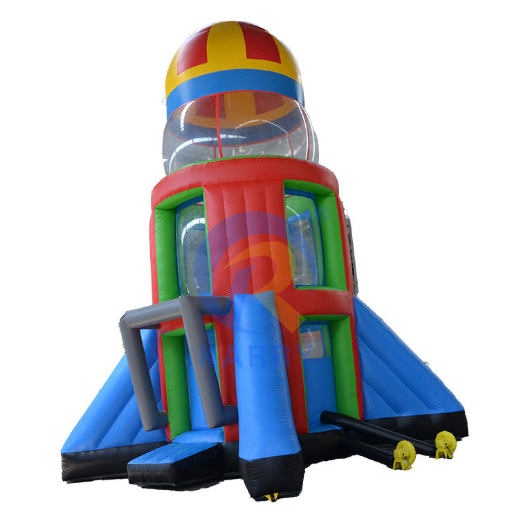 Custom Logo Druck PVC aufblasbare Rakete Luftgestützte Abenteuer-Spiel für Kinder und Erwachsene