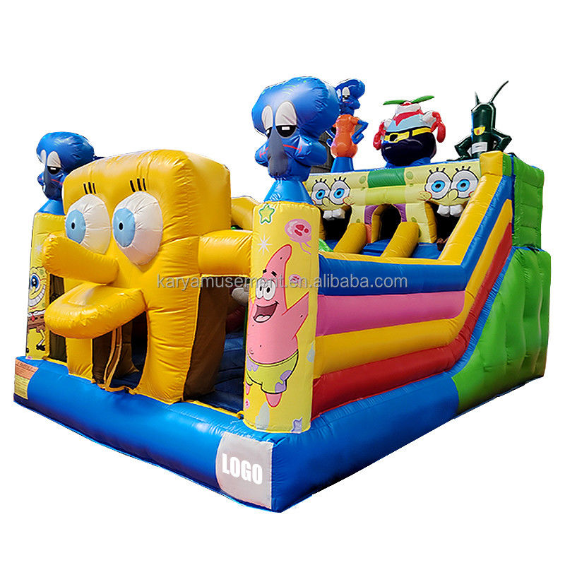 Benutzerdefinierte Farbe aufblasbare SpongeBob Park Thema Sprungburg für Erwachsene Spaß Stadt Party