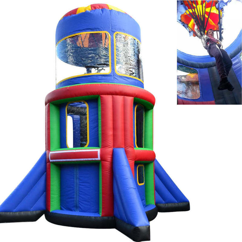 Aufblasbare Rakete Luftgestützte Abenteuer Fallschirmfahrt Spiel für Park und Geschäft Vermietung