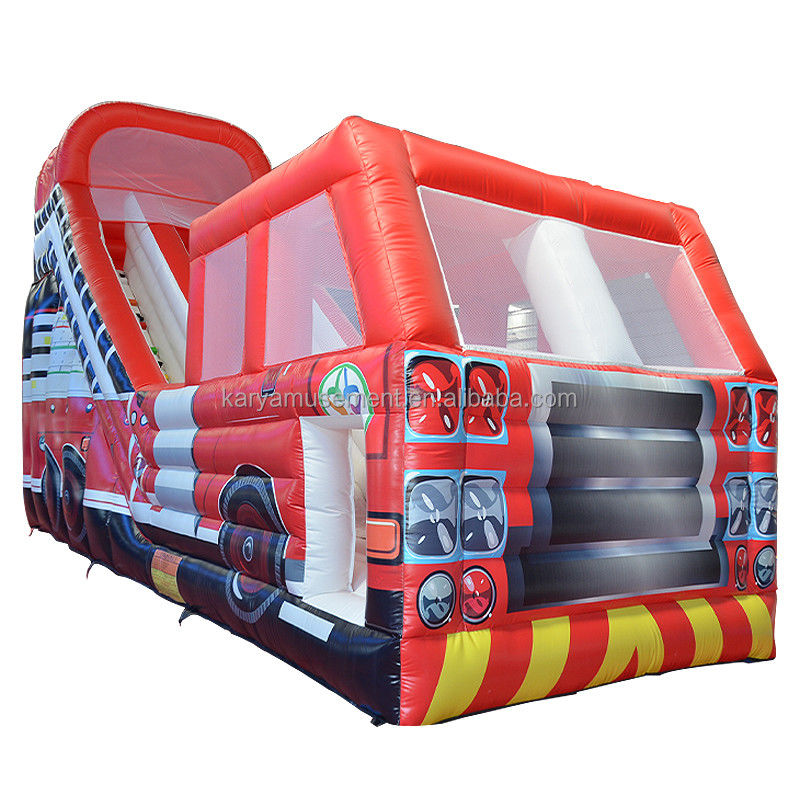Digitales Drucken Populär Red Fire Truck Trocken- oder Nassslide für Kinder und Erwachsene