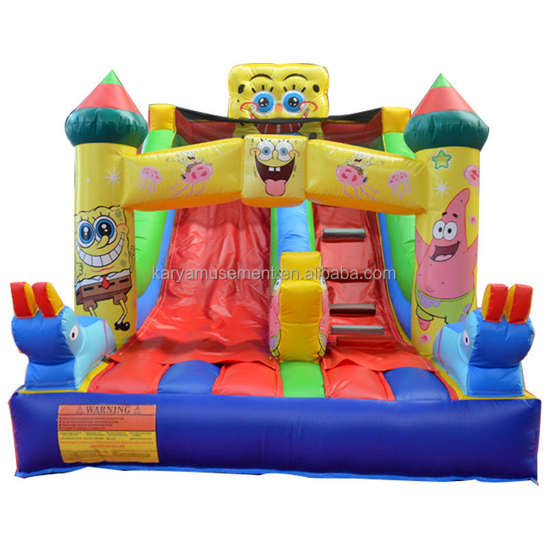 Commercial aufblasbare Rutsche und Rutsche für Kinder ziemlich gut PVC Sponge-Bob SquarePants Rutsche
