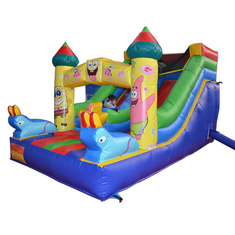 5-10 Passagiere Kleine Sponge-Bob-Nass- und Trockenslide mit Digitaldruckdesign