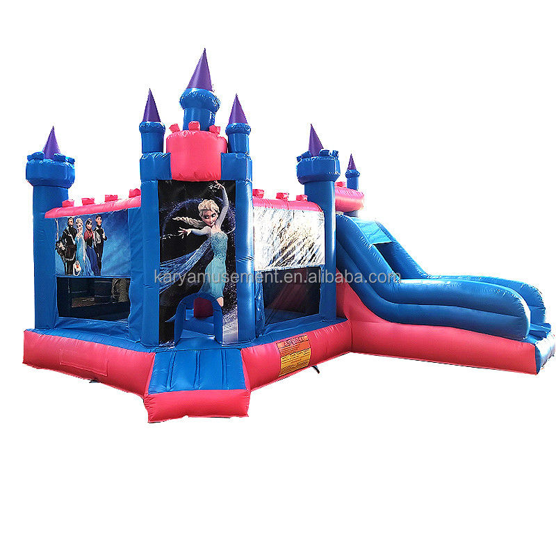 Indoor Play Große aufblasbare Sprunghaus Spiele mit Prinzessin Frozen Thema und Rutsche