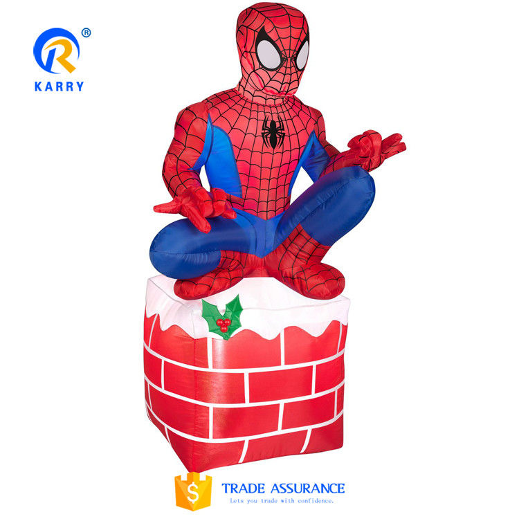 Weihnachtswerbedekoration mit Spiderman-Design und Rot/Weiß-Farbschema