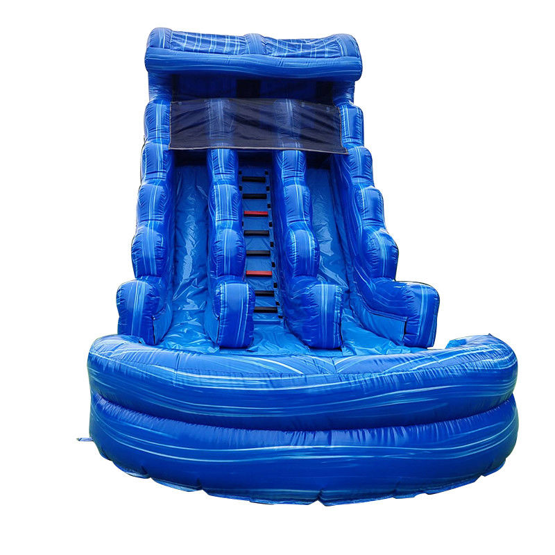 Wasserpark aufblasbare PVC-Doppelschleif-N-Rutsche mit Pool Sprung Hinterhof Wasserrutsche