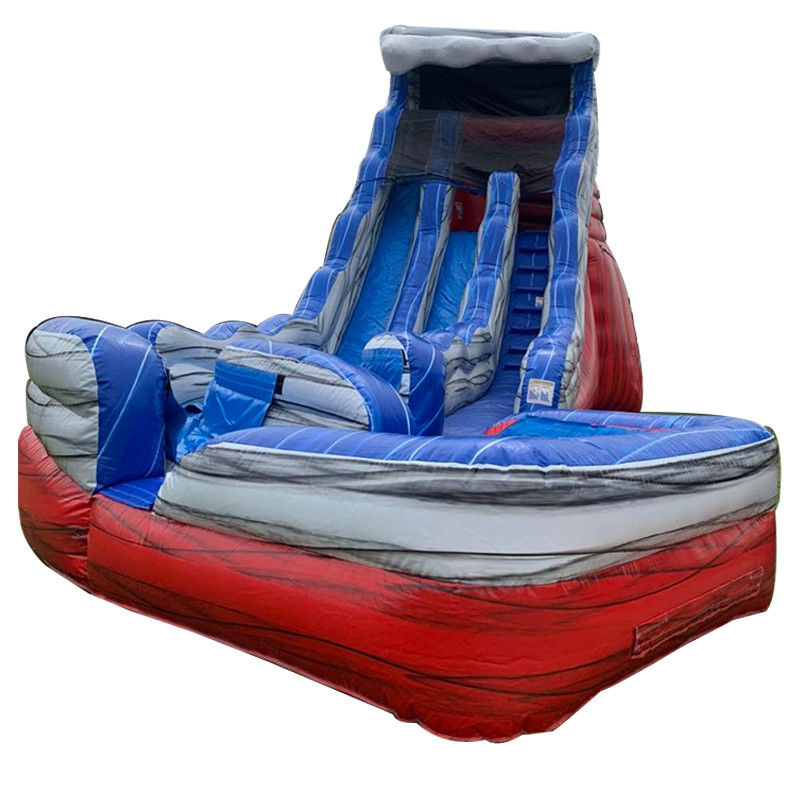 Rot und Blau Klappschwanz Wasserrutsche aufblasbar mit Pool Luftrutsche kundenspezifisches Logo