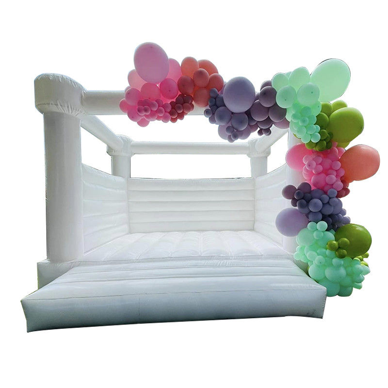 Maßgeschneiderte Größe Weiße Moonwalk aufblasbare Türsteher für PVC Bouncy Castle in Pastellfarbe
