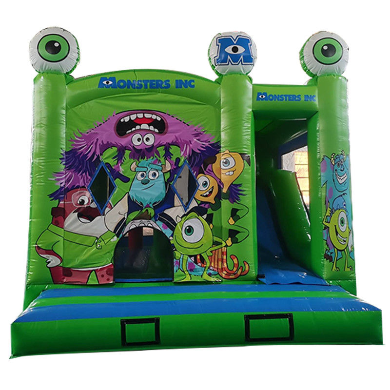 PORTABLE 18ft Monsters Inc. Aufblasbares Sprunghaus mit trockener Rutsche und kleinen Hindernissen