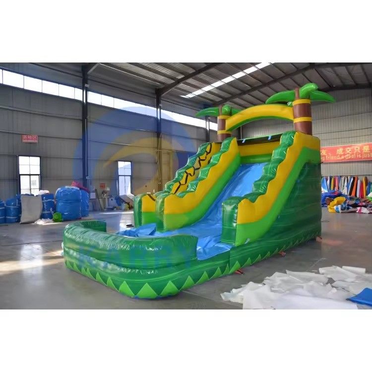 4X9M Größe PVC Außen aufblasbare D-Rutsche für Park-Entertainment-Zubehör Luftbläser