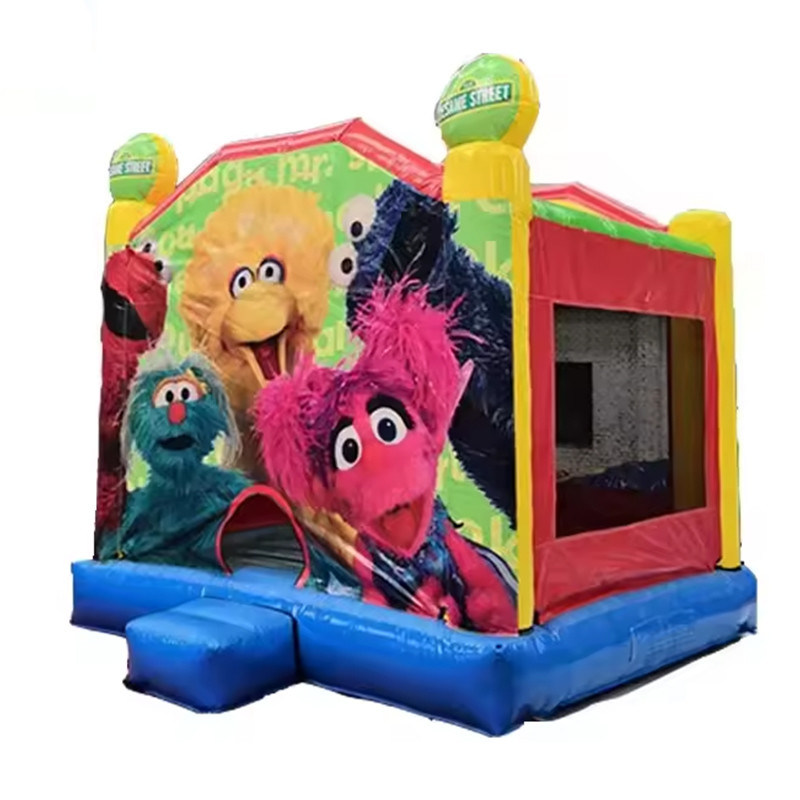 Außen-Spielplatz aufblasbare Türsteher 13x13 Sesamstraße Sprungburg für Kinder Spaß