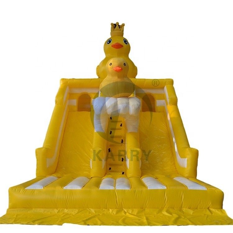 Unisex Kleine gelbe Ente Thema Springende Burg Doppelslide für Kinderpark