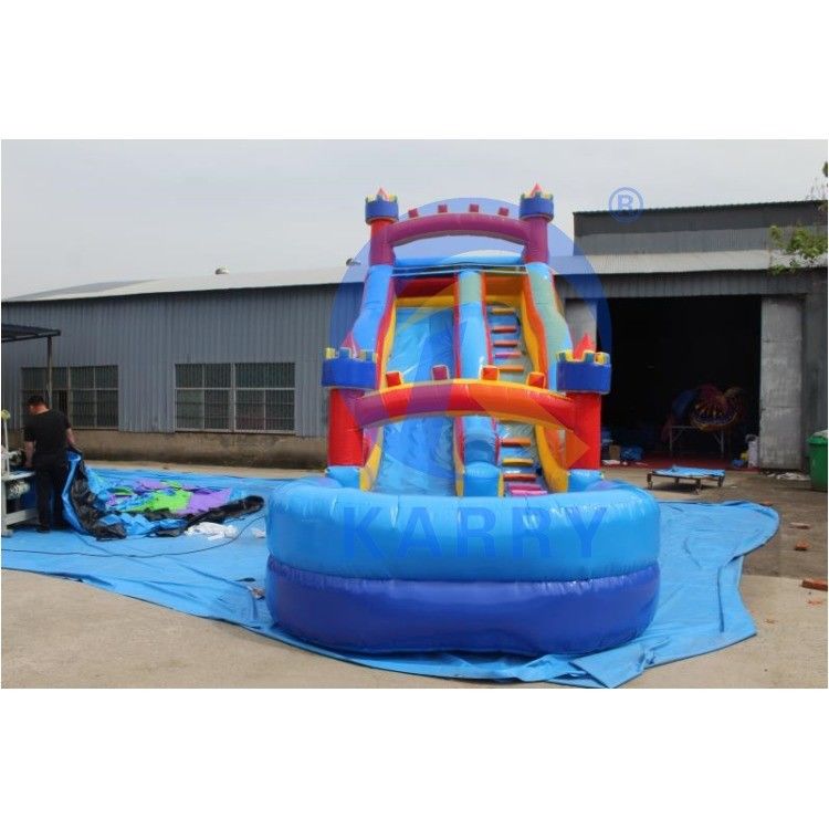 Indoor Rot und Blau Kinder-Wasserpark Aufblasspiele-Slide mit Digitaldruck-Logo