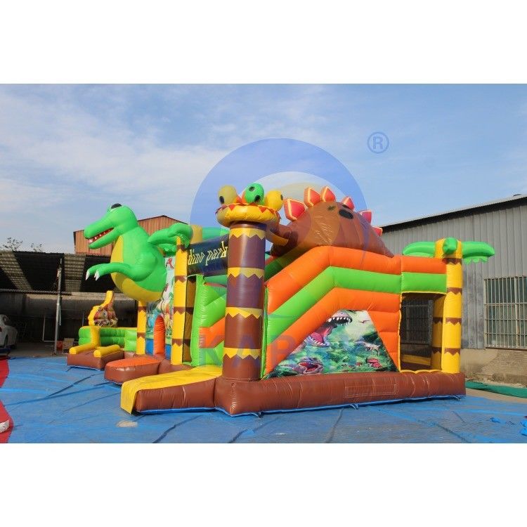 Commercial Grade Dino Park Air Bounce House Combo Slide Bouncers Springer für Kinder