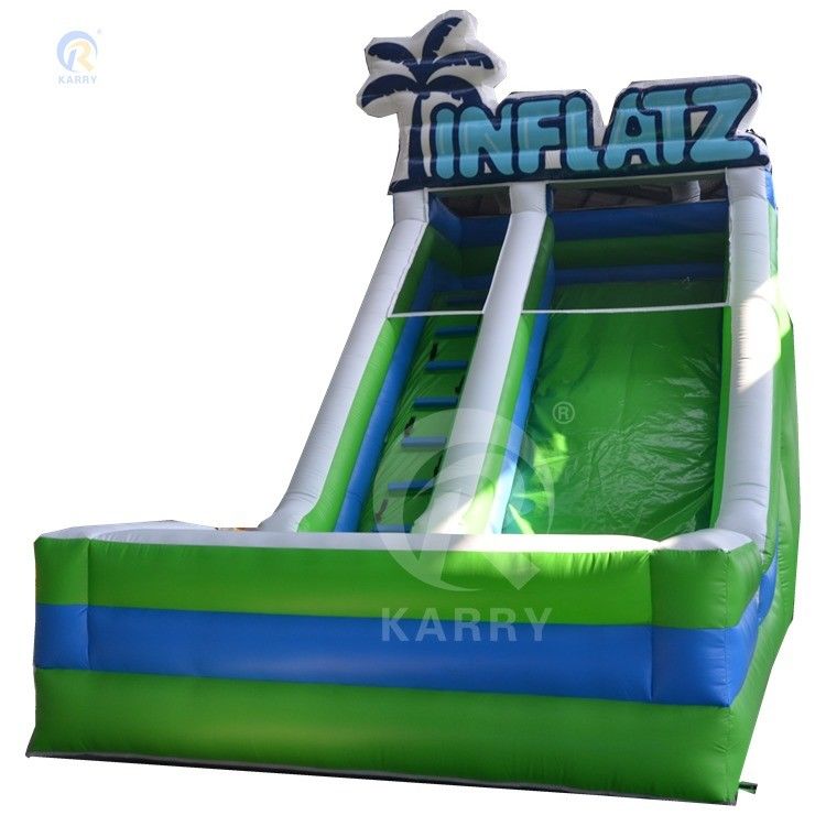 Aufblasbare Wasserrutsche für Kinder und Erwachsene Spielen Grünes PVC Material kann angepasst werden
