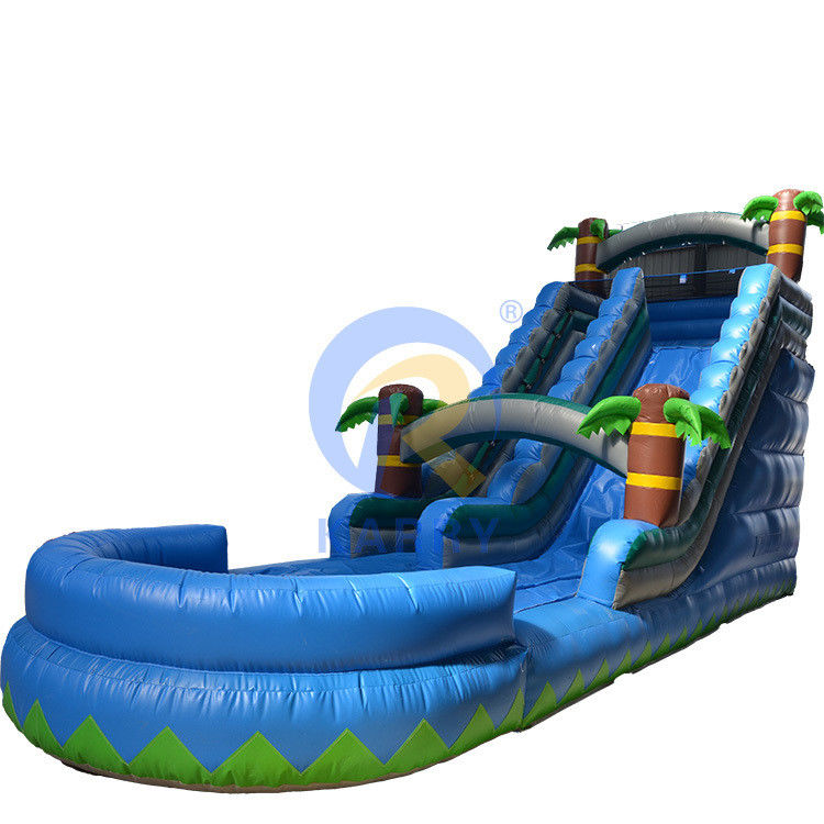 Logo Kundenlogo Ein breiter Fahrbahn PVC aufblasbare Wasserbeckenrutsche für Wasserparkgeräte