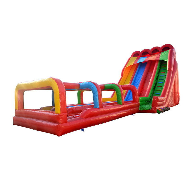Sommer-Must-Have Mehrfarbige aufblasbare Wasserrutsche mit Pool und Zip Line OEM akzeptabel