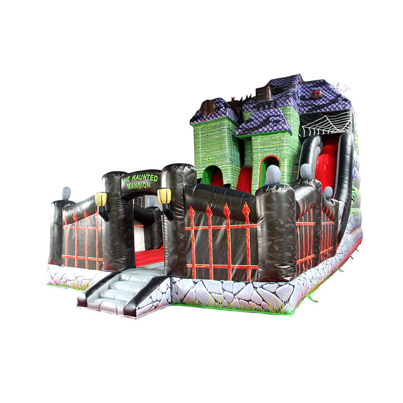 Große aufblasbare Rutsche Spooky Mansion Design für Spukhaus Party oder Zuhause von oben