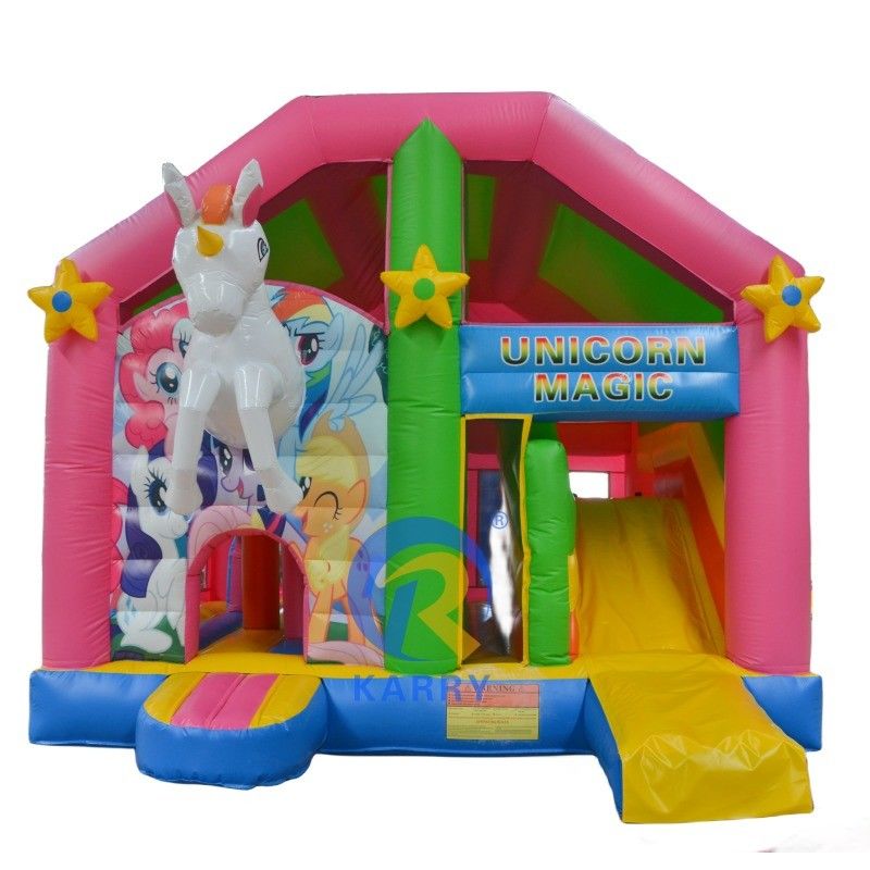 Kinder Lieblings aufblasbare Bouncer Slide Combo mit Bläser und Einhorn Thema