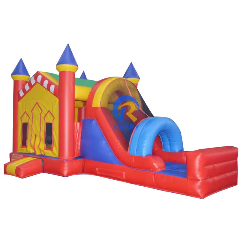 Tragbare Trampolin-Luftsprung Schlossbouncer mit Pool Rutsche Gelb Merkmale PORTABLE