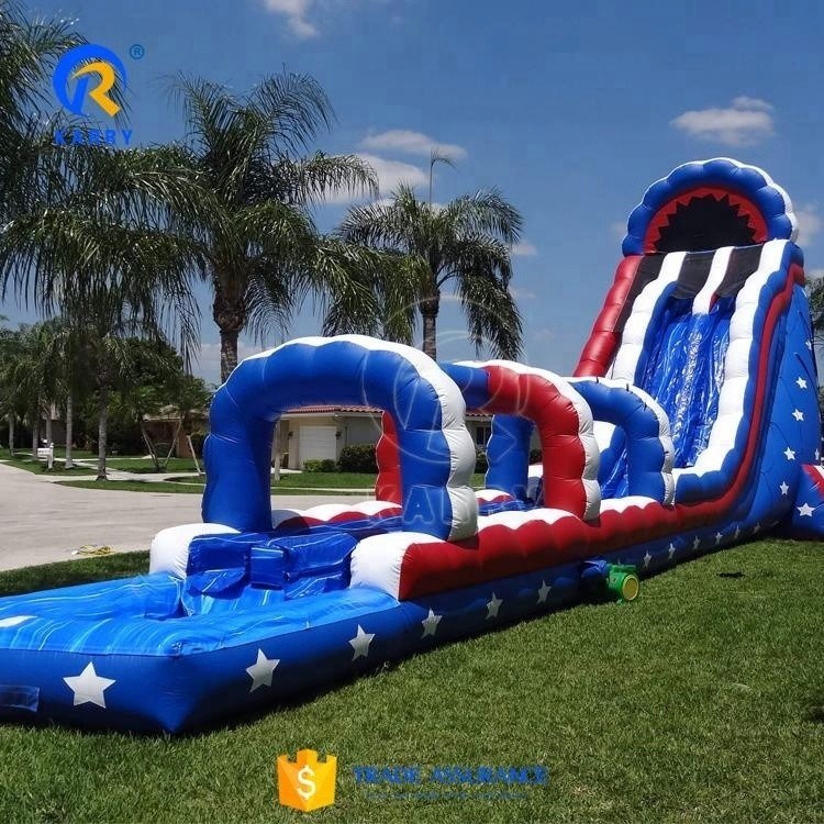 Außen-Wasserrutsche mit USA-Flaggen-Stil und Super-Lang-Slip-Lane