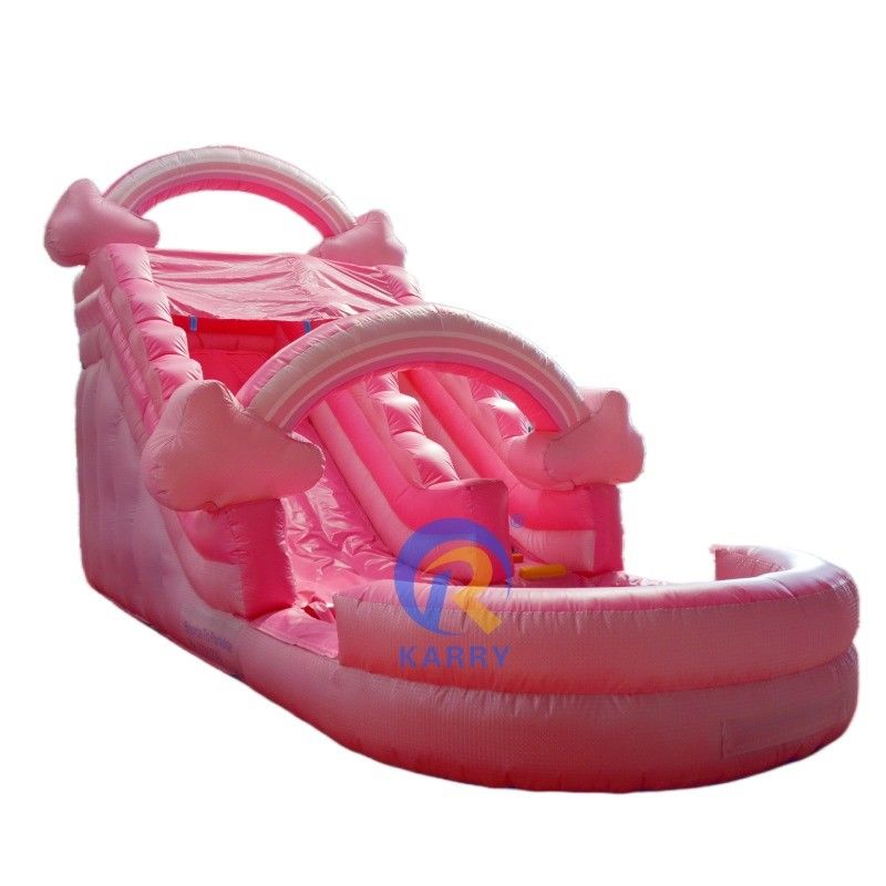 Portable Pure Pink Water Slide Aufblasbar mit Pool Sprunghaus Sprungsprung Schloss