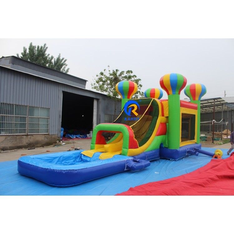 Kinder-PVC-Platten aufblasbare Schloss-Rutsch-Set mit bunten Ballons und Sprunghaus