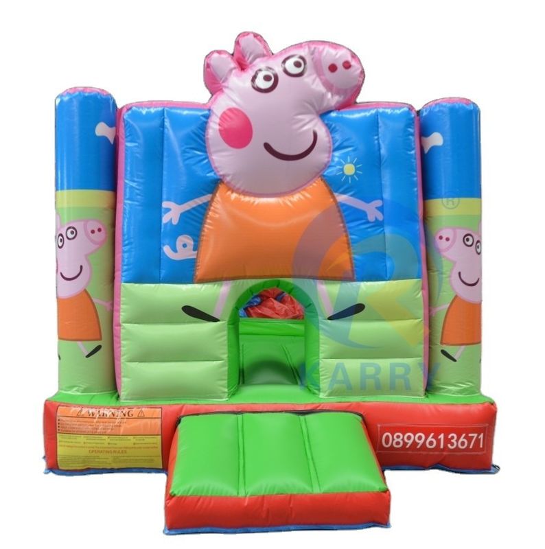 Unisex PVC Cartoon Pink Piggy Mini aufblasbares Schloss für Innen- und Außenhandel