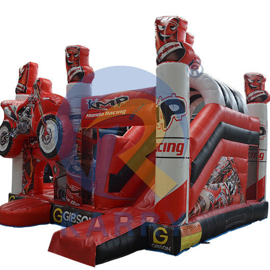 Bouncy Red 3D Racing Castle Slide Combo mit aufblasbarem Bouncer Castle und Logo