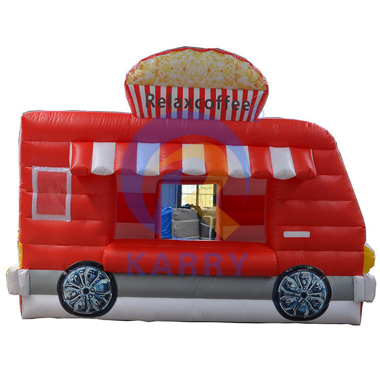 Innen PVC kommerzielle aufblasbare entspannende Kaffee-Auto Sprung-Bouncy Castle Popcorn Booth