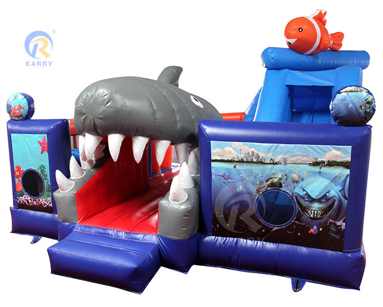 Unisex-Kinder-Wasser-Spaß-Stadt mit Rutsche und Hindernis aufblasbare Sprungburg