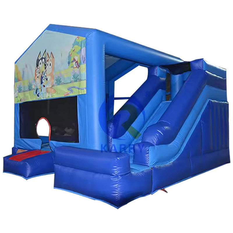 Kinder im Freien Spielplatz aufblasbares Sprunghaus mit Rutsche Sprung Schloss nasse Rutsche Combo
