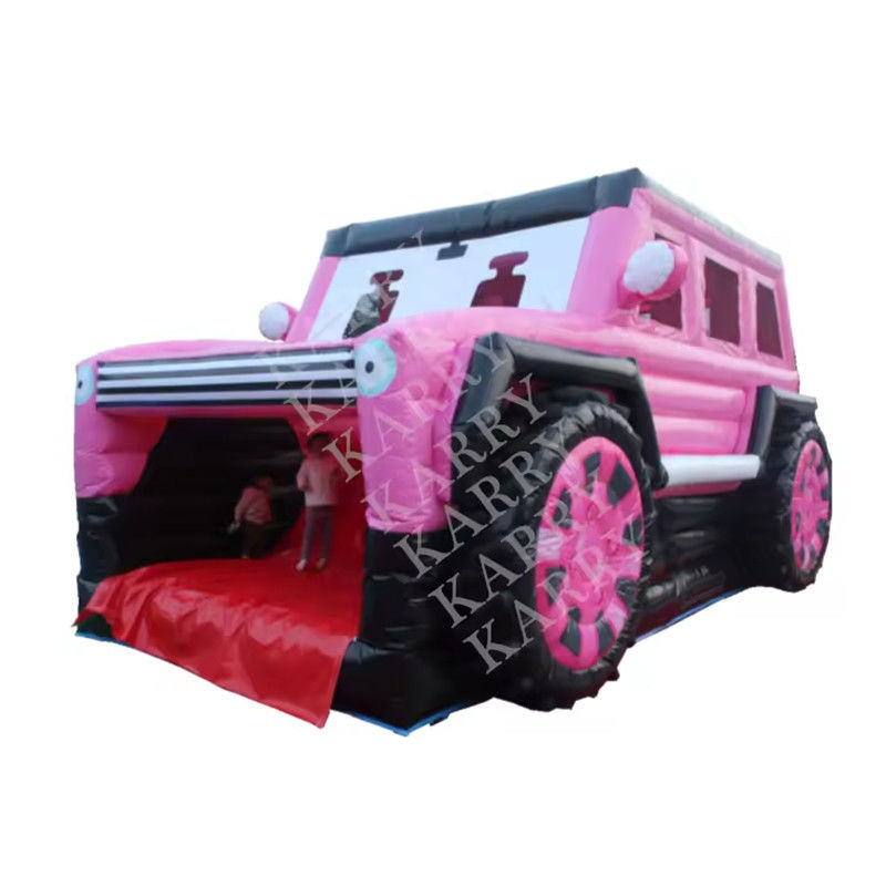 Blaser mit Blaser Pink Jeep aufblasbares Sprunghaus mit Rutsche und Aussteiger für Jugendliche
