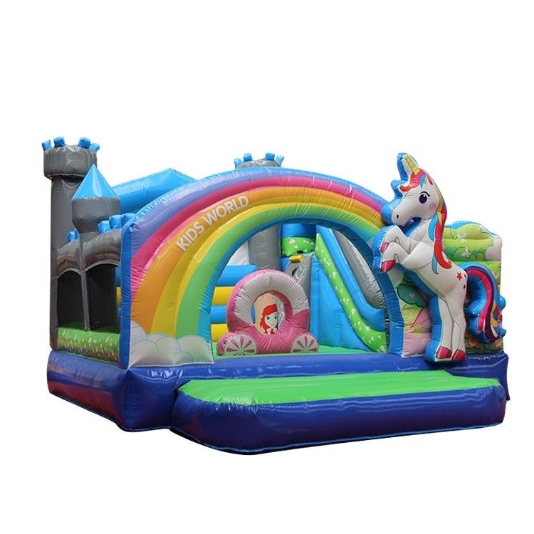 PVC-Kinder aufblasbares Einhorn-Bouncer Handels-Einhorn-Schloss mit eingeschlossenem Bläser