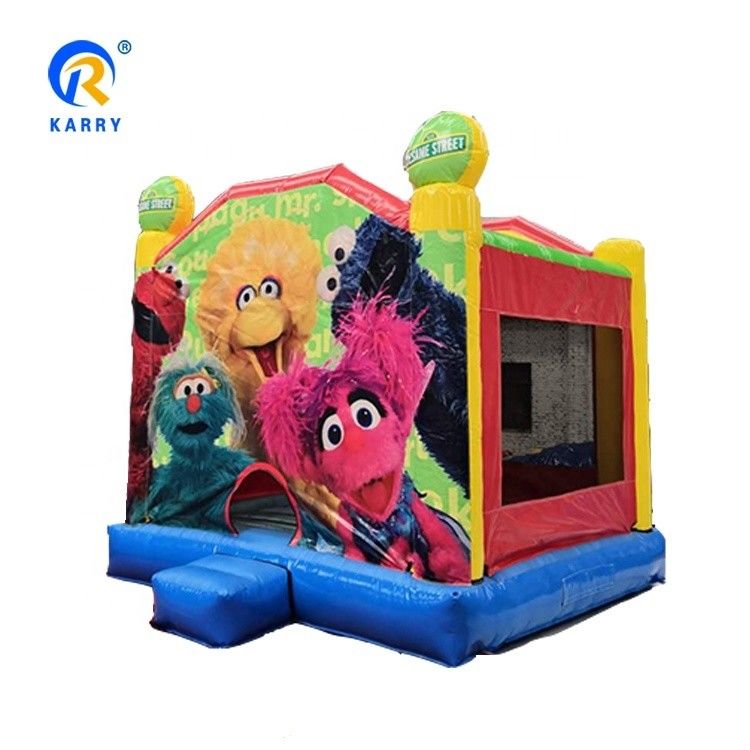 EN14960 Zertifizierte Farb-Anpassung Sesamstraße aufblasbare Spielplatzbouncer für Kinder