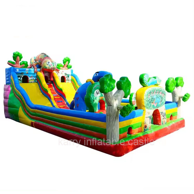 PORTABLE Aufblasbare Wasserrutsche Springen Spaß Stadt Blow Up Bouncer mit doppelter breiter Rutsche